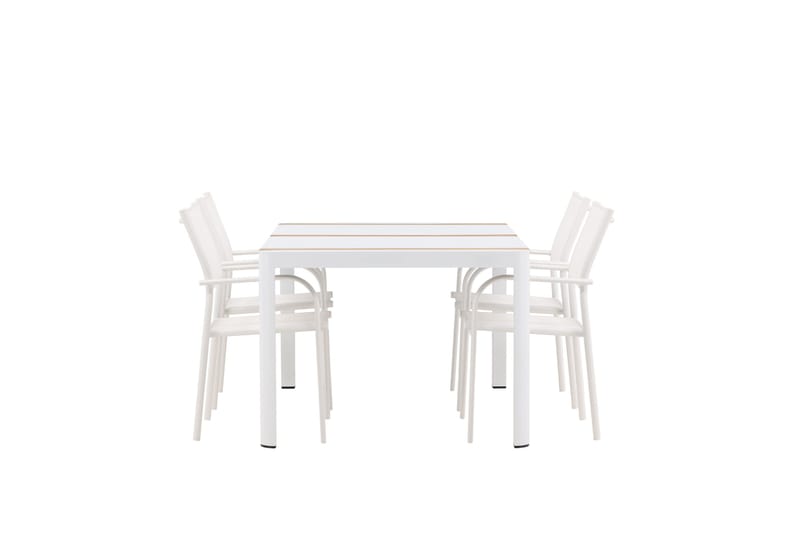 Togo Matgrupp Utomhus 150 cm Rektangulär med 4 Santorini Utestolar - Natur - Utemöbler - Utegrupp - Matgrupper utomhus