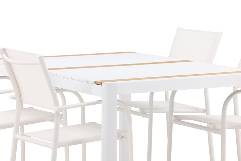 Togo Matgrupp Utomhus 150 cm Rektangulär med 4 Santorini Utestolar - Natur - Utemöbler - Utegrupp - Matgrupper utomhus