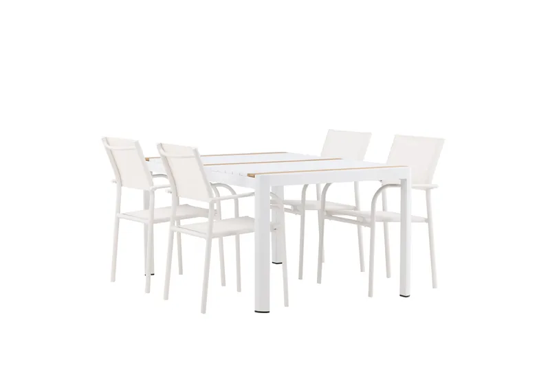 Togo Matgrupp Utomhus 150 cm Rektangulär med 4 Santorini Utestolar - Natur - Utemöbler - Utegrupp - Matgrupper utomhus