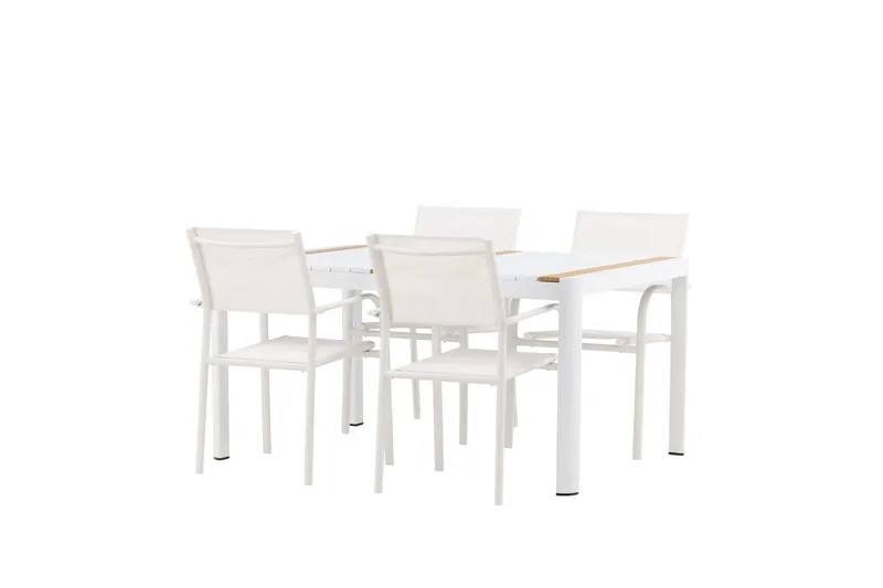 Togo Matgrupp Utomhus 150 cm Rektangulär med 4 Santorini Utestolar - Natur - Utemöbler - Utegrupp - Matgrupper utomhus