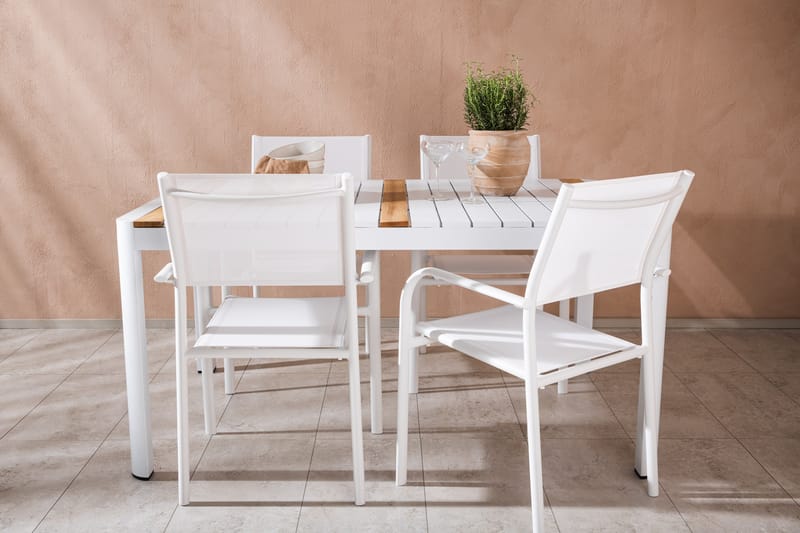 Togo Matgrupp Utomhus 150 cm Rektangulär med 4 Santorini Utestolar - Utemöbler - Utegrupp - Matgrupper utomhus