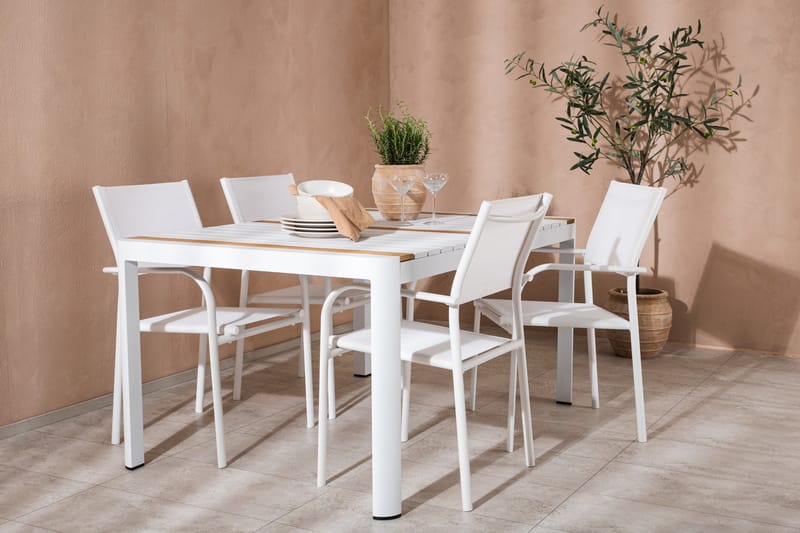 Togo Matgrupp Utomhus 150 cm Rektangulär med 4 Santorini Utestolar - Utemöbler - Utegrupp - Matgrupper utomhus
