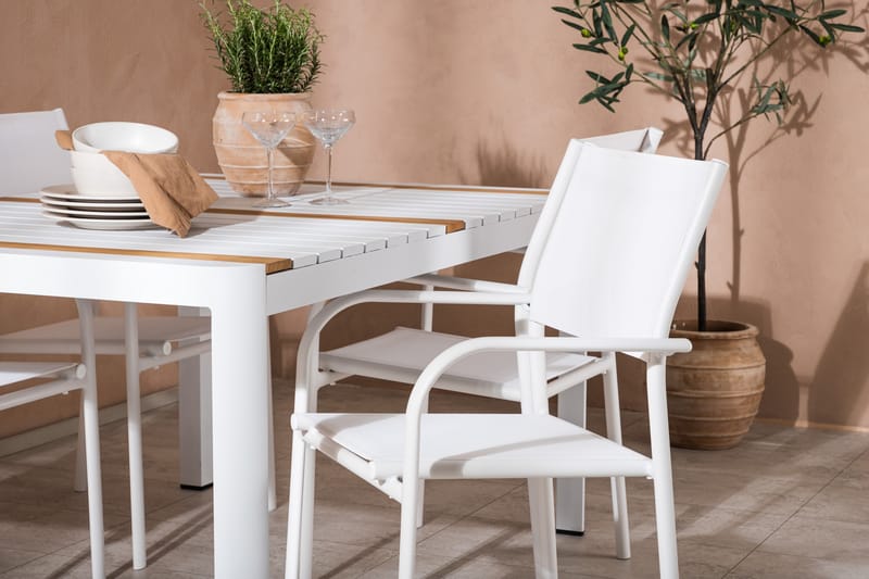 Togo Matgrupp Utomhus 150 cm Rektangulär med 4 Santorini Utestolar - Utemöbler - Utegrupp - Matgrupper utomhus