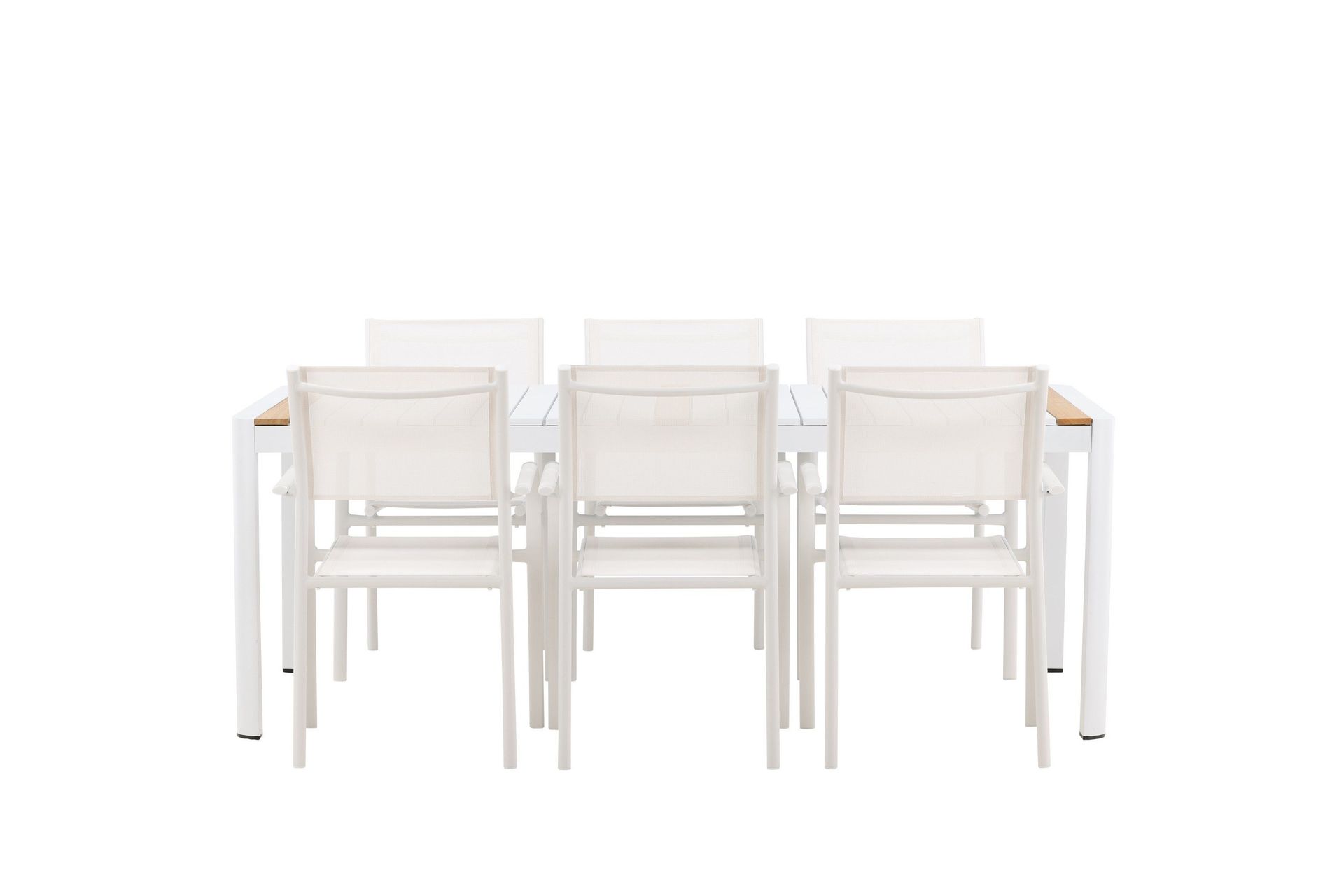 togo matgrupp utomhus 200 cm rektangulär med 6 santorini utestolar - natur