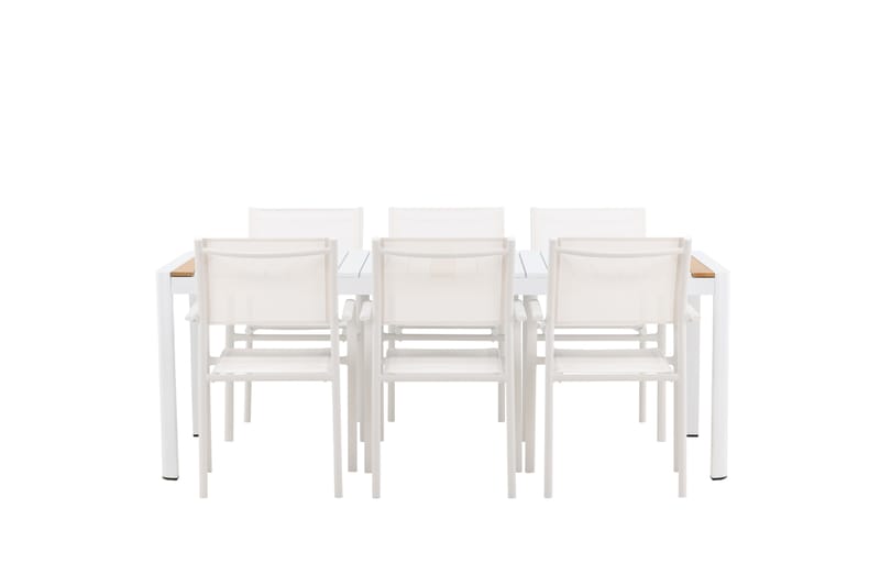 Togo Matgrupp Utomhus 200 cm Rektangulär med 6 Santorini Utestolar - Utemöbler - Utegrupp - Matgrupper utomhus