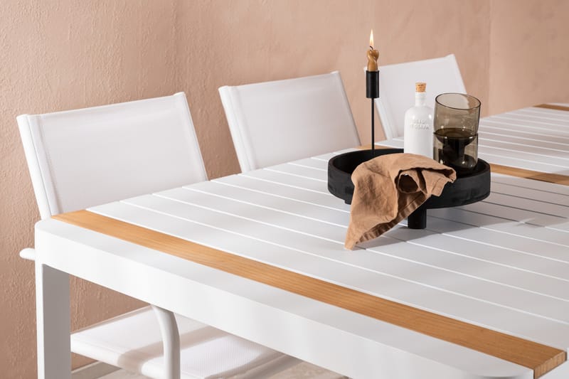 Togo Matgrupp Utomhus 200 cm Rektangulär med 6 Santorini Utestolar - Utemöbler - Utegrupp - Matgrupper utomhus