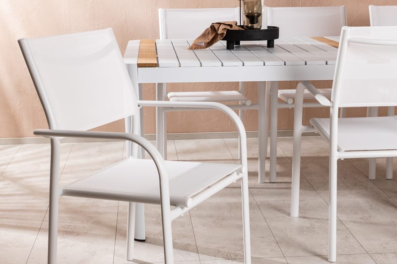 Togo Matgrupp Utomhus 200 cm Rektangulär med 6 Santorini Utestolar - Utemöbler - Utegrupp - Matgrupper utomhus