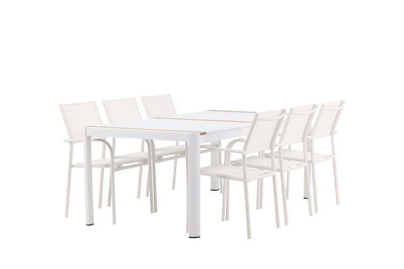 Togo Matgrupp Utomhus 200 cm Rektangulär med 6 Santorini Utestolar - Utemöbler - Utegrupp - Matgrupper utomhus