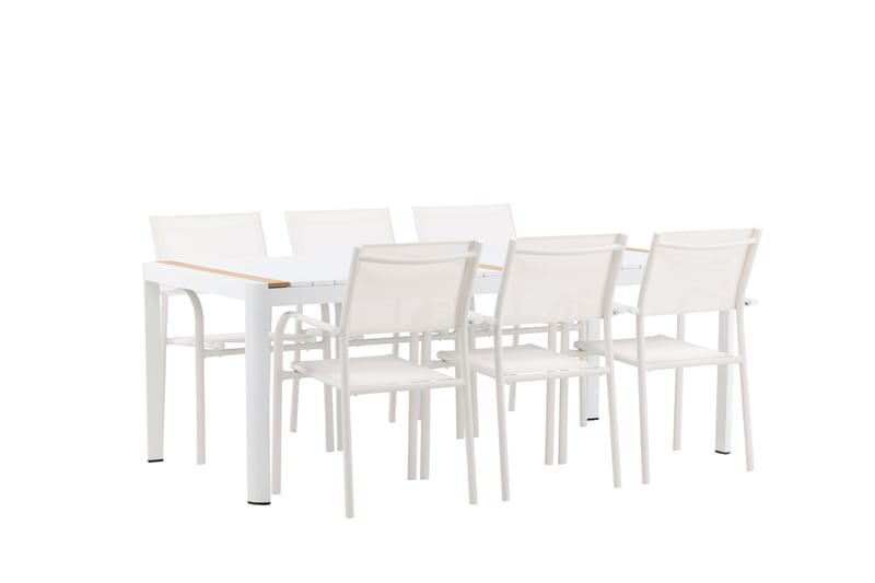 Togo Matgrupp Utomhus 200 cm Rektangulär med 6 Santorini Utestolar - Utemöbler - Utegrupp - Matgrupper utomhus