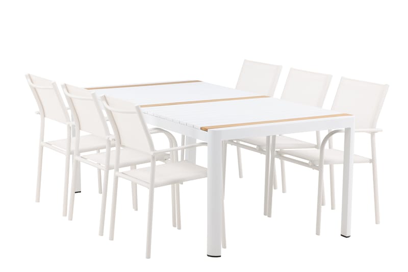 Togo Matgrupp Utomhus 200 cm Rektangulär med 6 Santorini Utestolar - Utemöbler - Utegrupp - Matgrupper utomhus