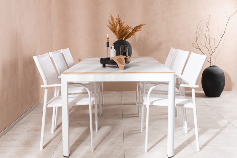 Togo Matgrupp Utomhus 200 cm Rektangulär med 6 Santorini Utestolar - Utemöbler - Utegrupp - Matgrupper utomhus