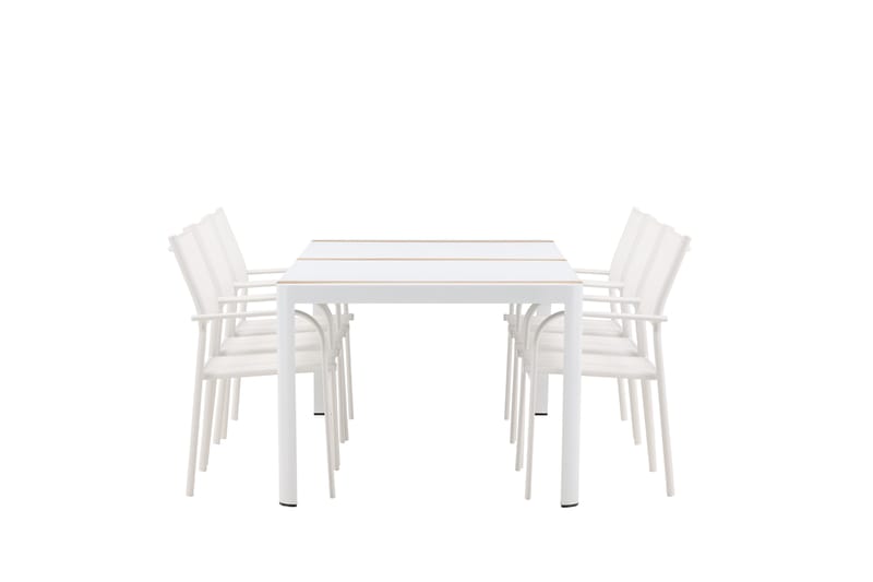 Togo Matgrupp Utomhus 200 cm Rektangulär med 6 Santorini Utestolar - Utemöbler - Utegrupp - Matgrupper utomhus