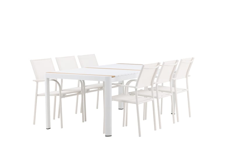Togo Matgrupp Utomhus 200 cm Rektangulär med 6 Santorini Utestolar - Utemöbler - Utegrupp - Matgrupper utomhus