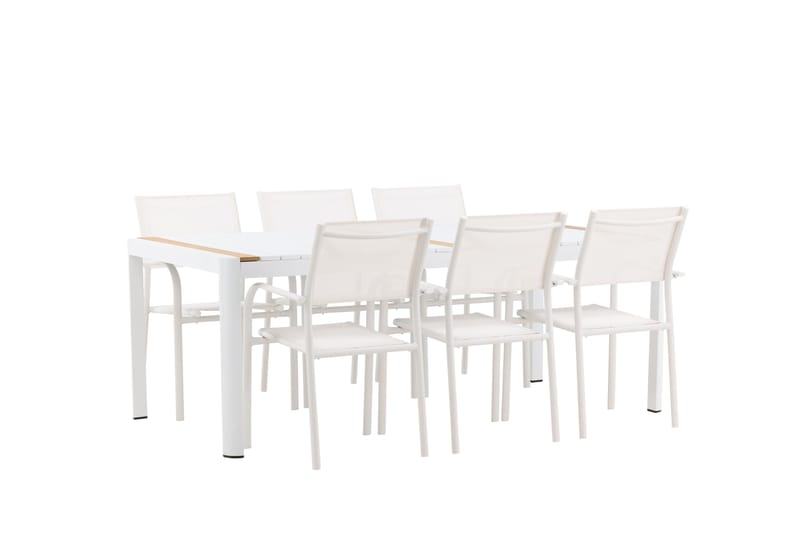 Togo Matgrupp Utomhus 200 cm Rektangulär med 6 Santorini Utestolar - Utemöbler - Utegrupp - Matgrupper utomhus