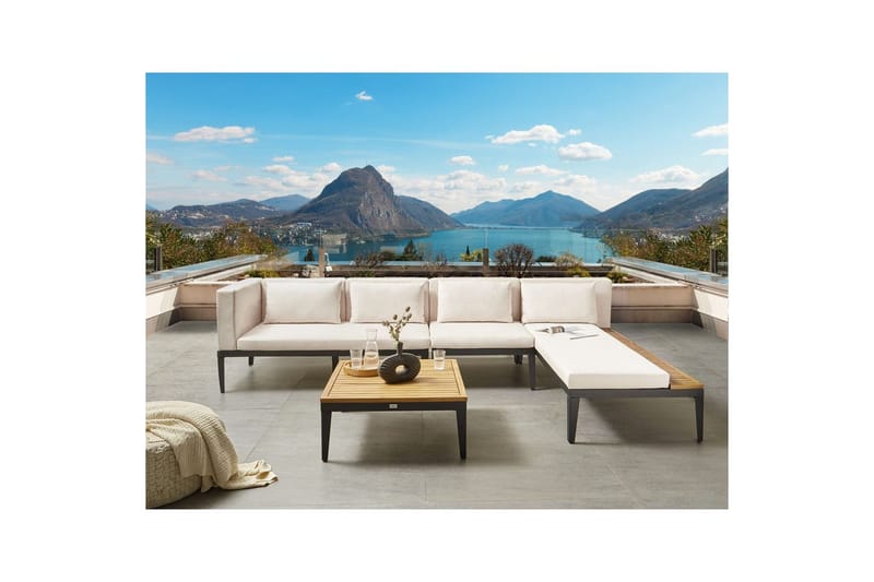 Trädgårdshörnsoffa med bord 4-sits Bracciano - Utemöbler - Utegrupp - Loungegrupp