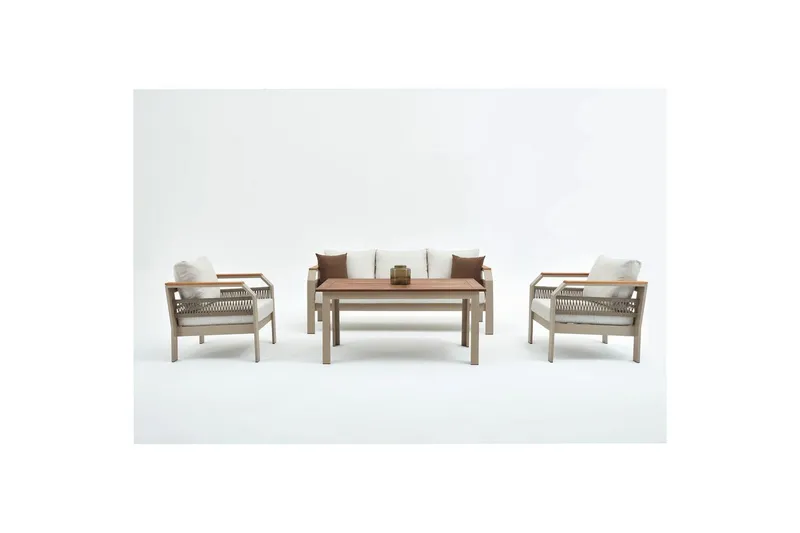 Trädgårdsloungeset Farra Beige, Beige