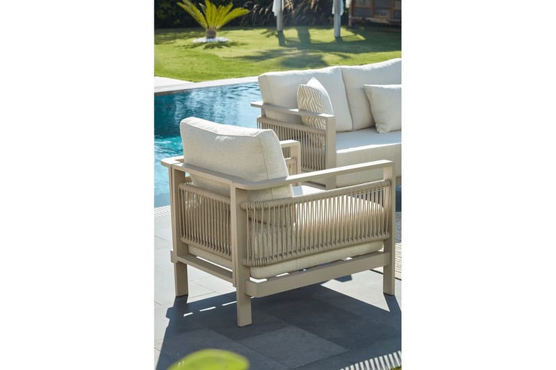 Trädgårdsloungeset Hungirr Beige - Beige - Utemöbler - Utegrupp - Loungegrupp