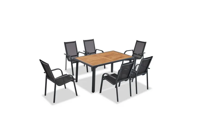 Trädgårdsloungeset Retzow Antracit / Trä, Gråfärgat trä/Antracit