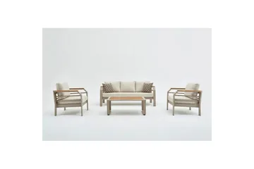 Trädgårdsloungeset Sudassento Beige - Beige - Utemöbler - Utegrupp - Loungegrupp