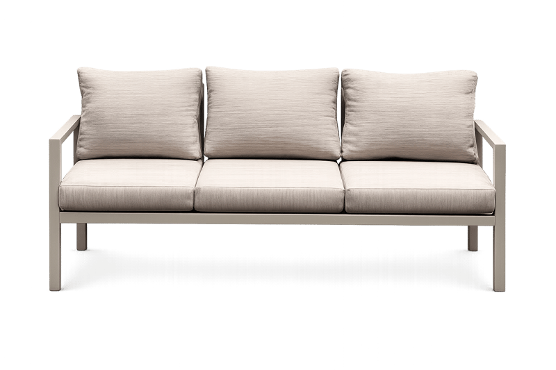 Trädgårdsmöbelgrupp Palermo soffgrupp: 3-sitssoffa, 2 fåtöljer, soffbord - beige - Utemöbler - Utegrupp - Loungegrupp