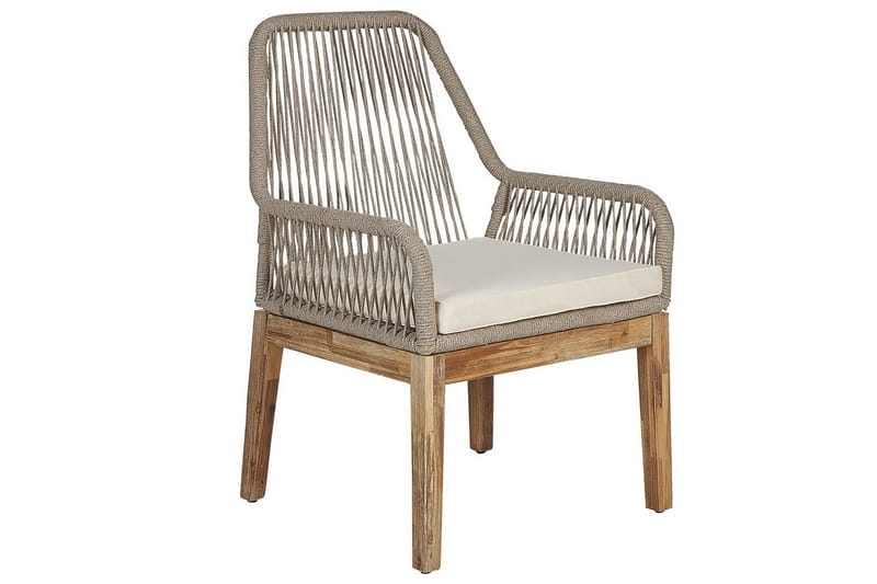 Trädgårdsmöbelset Olbia 6-sits Vit/beige/ljust trä - Vit/beige/ljust trä - Utemöbler - Utegrupp - Matgrupper utomhus