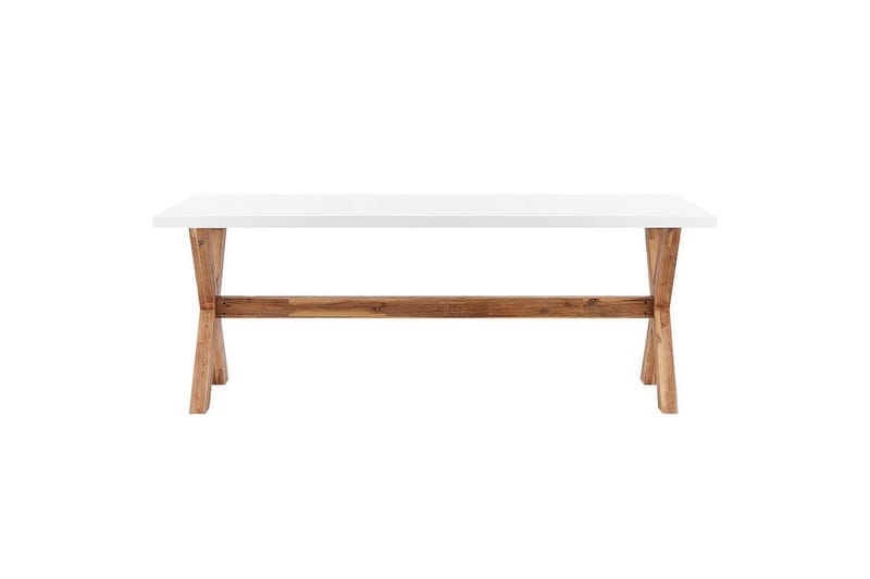 Trädgårdsmöbelset Olbia 6-sits Vit/beige/ljust trä - Vit/beige/ljust trä - Utemöbler - Utegrupp - Matgrupper utomhus