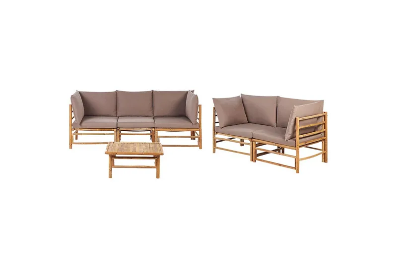 Trädgårdssoffgrupp Cerreto Beige/ljust trä, Beige/ljust trä