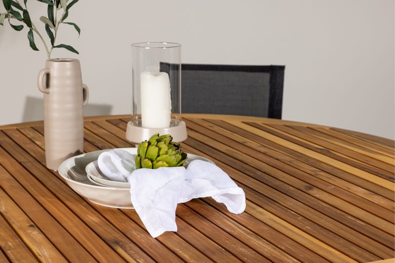 Tucumán Matgrupp Utomhus 120 cm Rund med 6 Alina Utestolar - Natur - Utemöbler - Utegrupp - Matgrupper utomhus