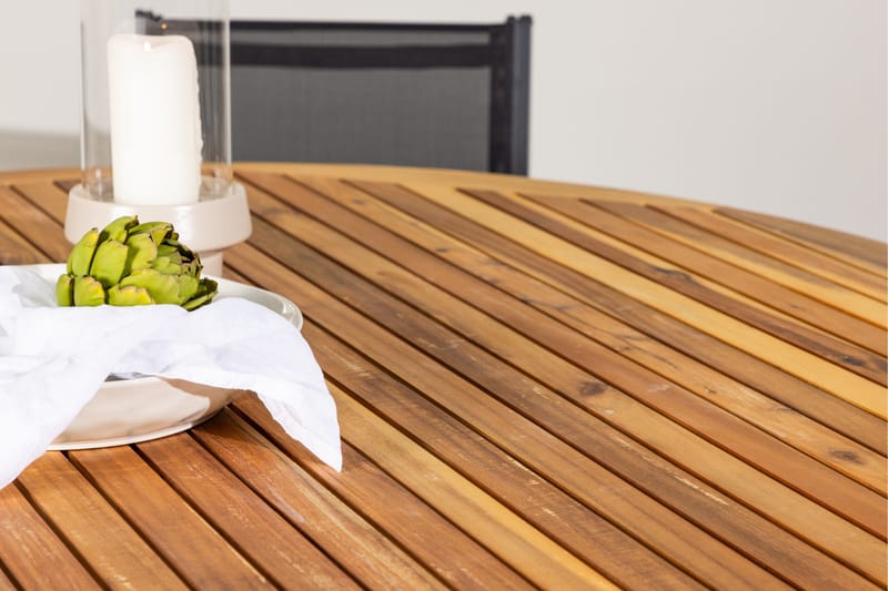 Tucumán Matgrupp Utomhus 120 cm Rund med 6 Copacabana Utestolar - Natur - Utemöbler - Utegrupp - Matgrupper utomhus