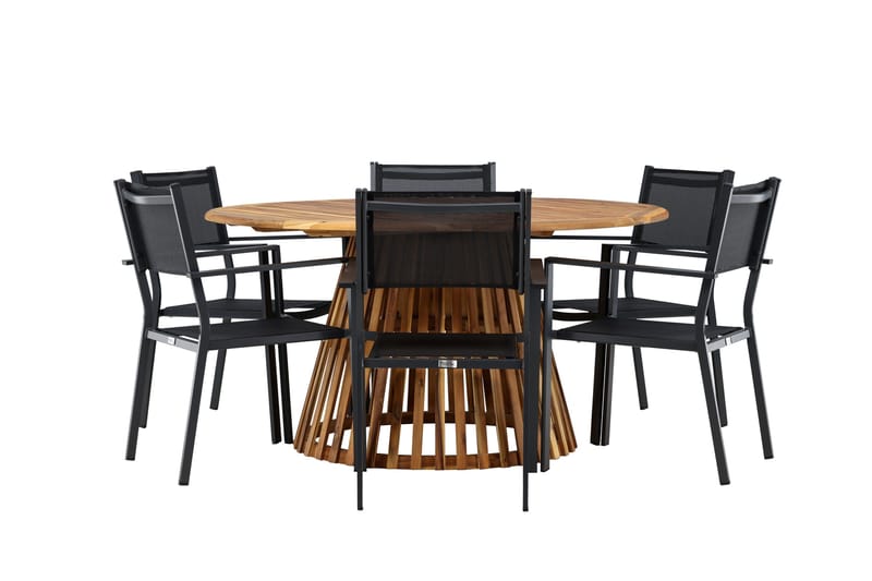 Tucumán Matgrupp Utomhus 120 cm Rund med 6 Copacabana Utestolar - Natur - Utemöbler - Utegrupp - Matgrupper utomhus