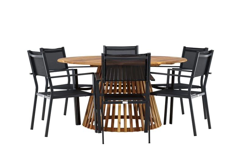 Tucumán Matgrupp Utomhus 120 cm Rund med 6 Copacabana Utestolar - Natur - Utemöbler - Utegrupp - Matgrupper utomhus