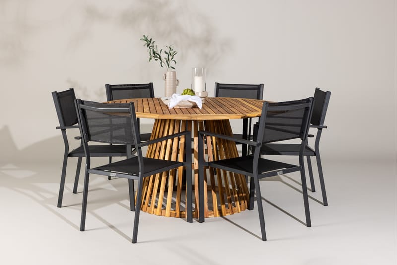 Tucumán Matgrupp Utomhus 120 cm Rund med 6 Copacabana Utestolar - Utemöbler - Utegrupp - Matgrupper utomhus