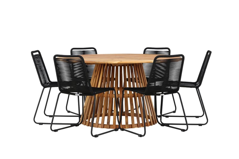 Tucumán Matgrupp Utomhus + 6 Utestolar - Natur - Utemöbler - Utegrupp - Matgrupper utomhus