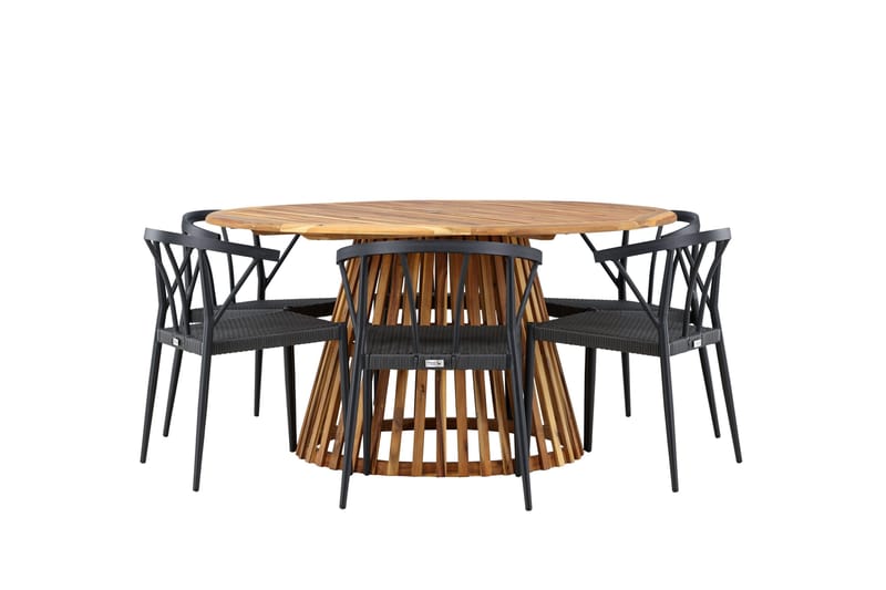 Tucumán Matgrupp Utomhus + 6 Utestolar - Natur - Utemöbler - Utegrupp - Matgrupper utomhus