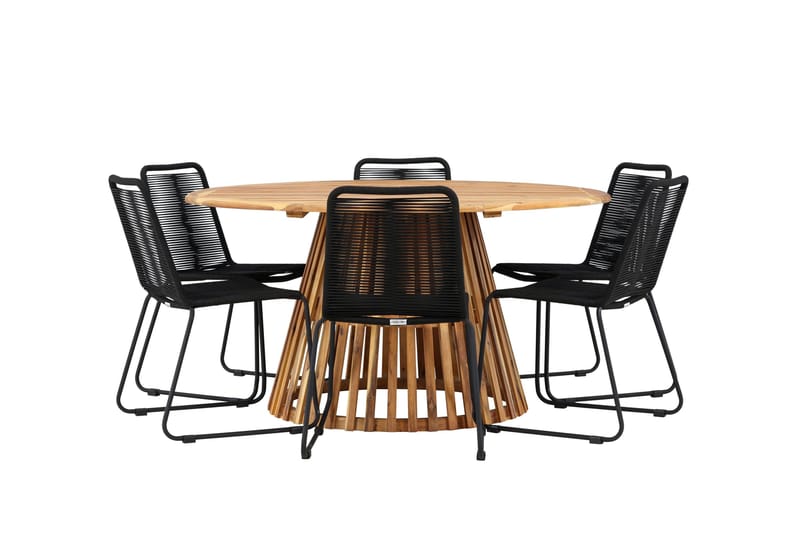 Tucumán Matgrupp Utomhus + 6 Utestolar - Natur - Utemöbler - Utegrupp - Matgrupper utomhus