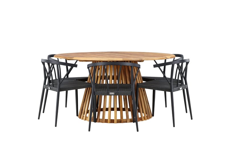 Tucumán Matgrupp Utomhus + 6 Utestolar - Natur - Utemöbler - Utegrupp - Matgrupper utomhus