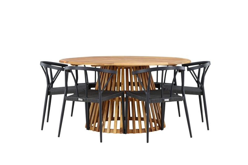 Tucumán Matgrupp Utomhus + 6 Utestolar - Natur - Utemöbler - Utegrupp - Matgrupper utomhus