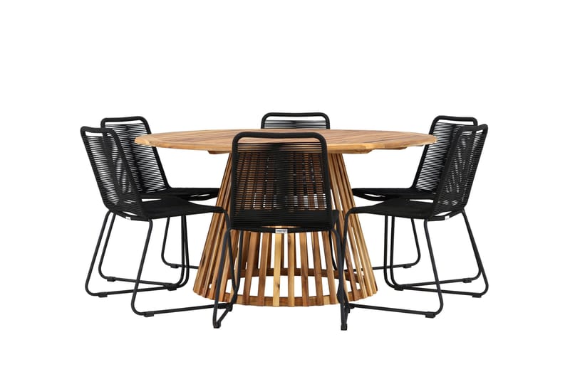 Tucumán Matgrupp Utomhus + 6 Utestolar - Natur - Utemöbler - Utegrupp - Matgrupper utomhus