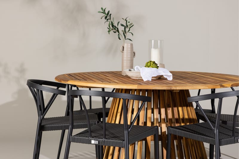 Tucumán Matgrupp Utomhus + 6 Utestolar - Natur - Utemöbler - Utegrupp - Matgrupper utomhus