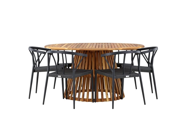 Tucumán Matgrupp Utomhus + 6 Utestolar - Natur - Utemöbler - Utegrupp - Matgrupper utomhus