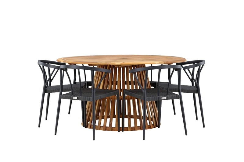 Tucumán Matgrupp Utomhus + 6 Utestolar - Natur - Utemöbler - Utegrupp - Matgrupper utomhus