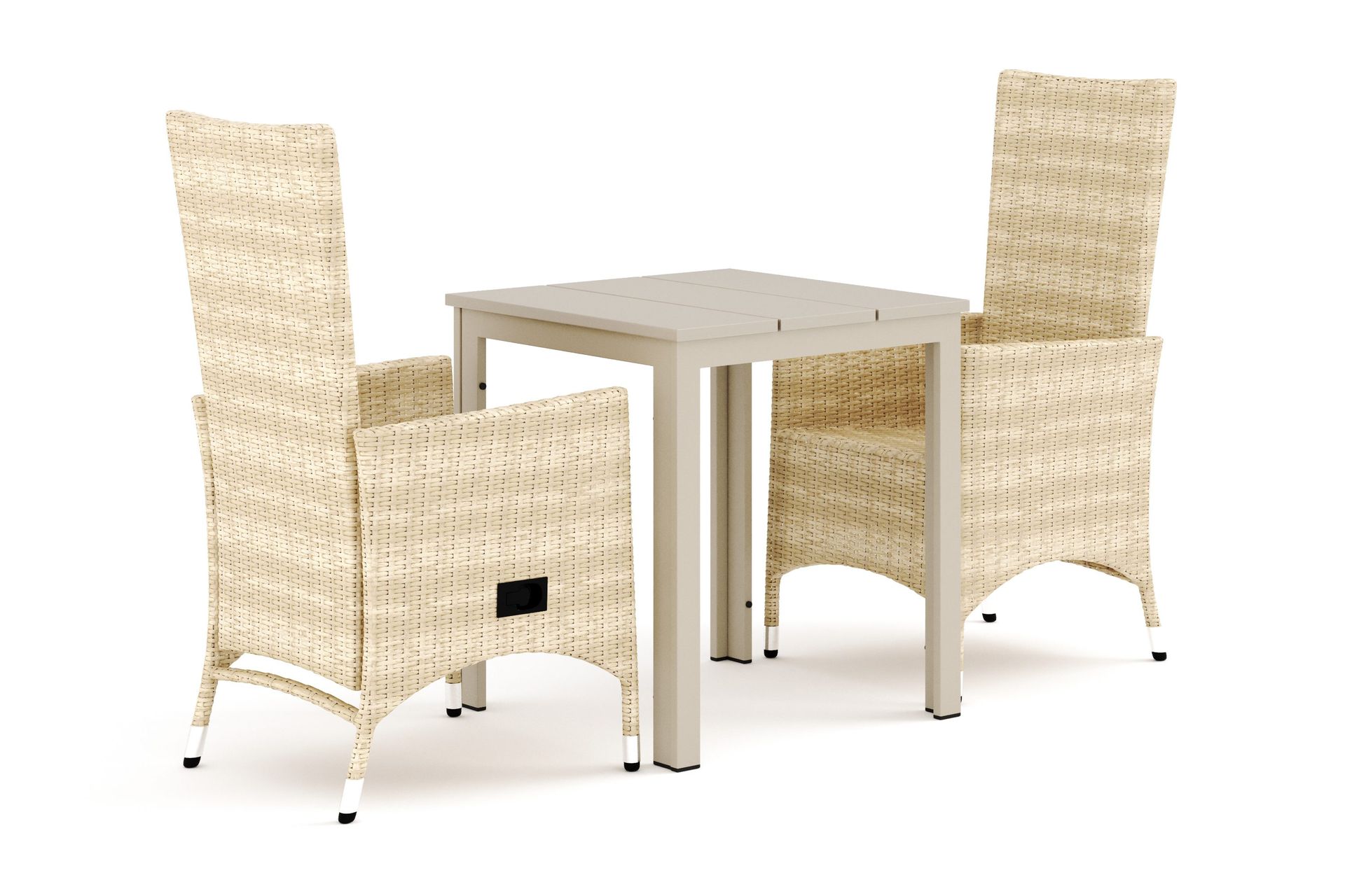 Tunis utomhus caf&eacute;set 70x70 cm med 2 Jenny matstolar - Beige/Beige