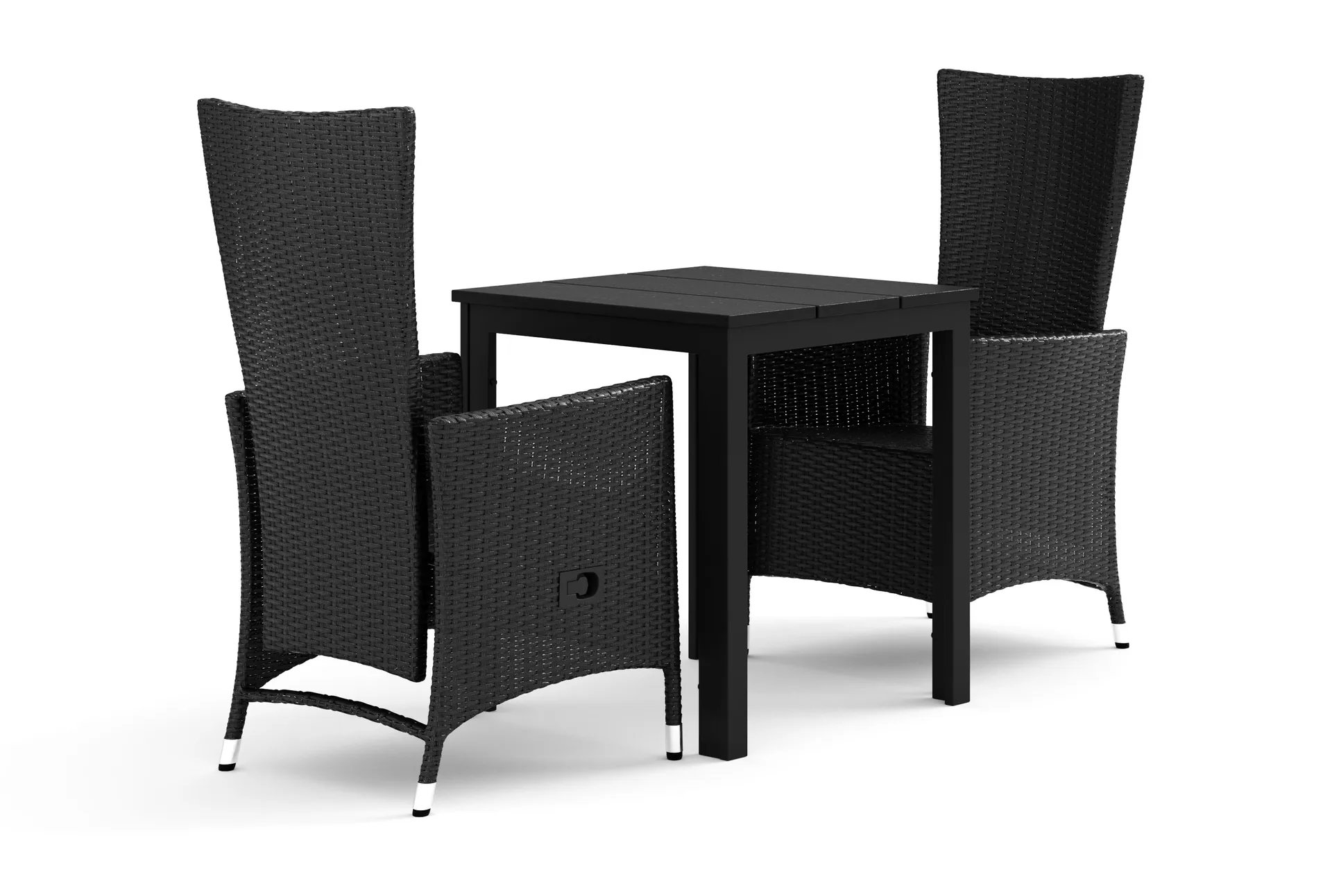 Tunis utomhus caf&eacute;set 70x70 cm med 2 Jenny matstolar - Svart/Svart