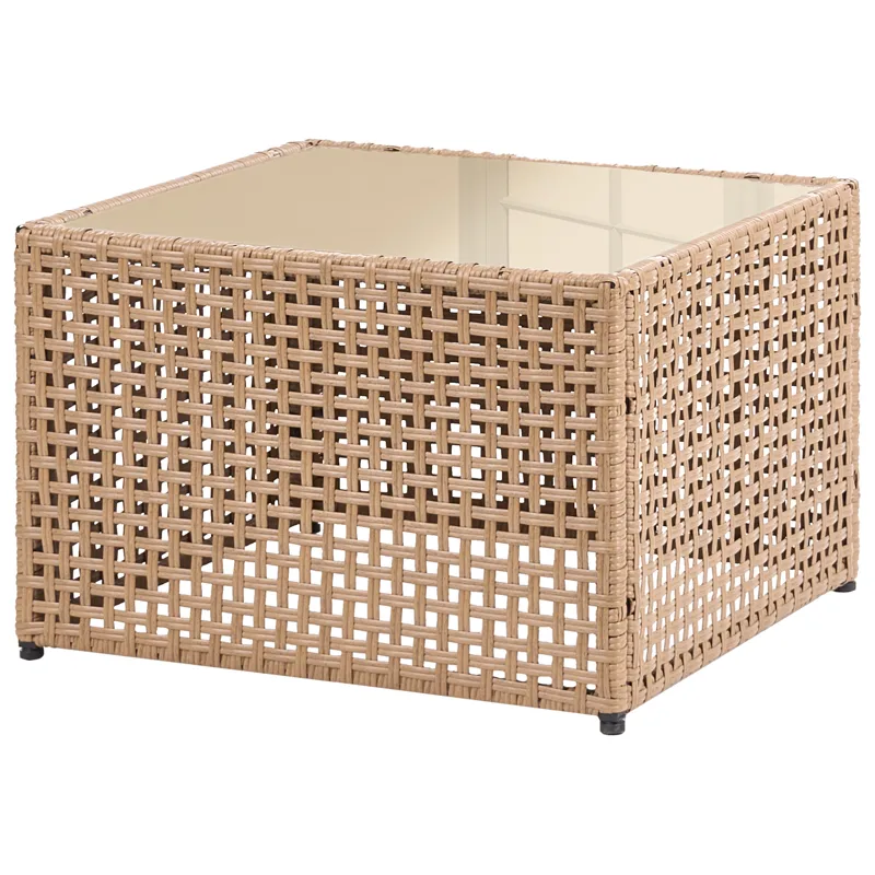 U-Formad Soffa utomhus 6-Sits Omegana Modulär Konstrotting - Beige/Svart - Utemöbler - Utegrupp - Loungegrupp