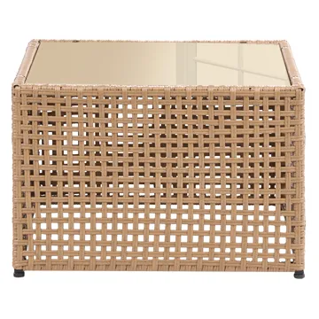 U-Formad Soffa utomhus 6-Sits Omegana Modulär Konstrotting - Beige/Svart - Utemöbler - Utegrupp - Loungegrupp