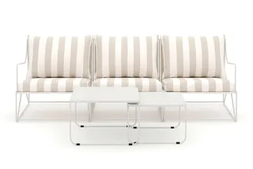 Usteryd 3 sits Loungesoffa med satsbord - Beige/Striped - Utemöbler - Utegrupp - Loungegrupp