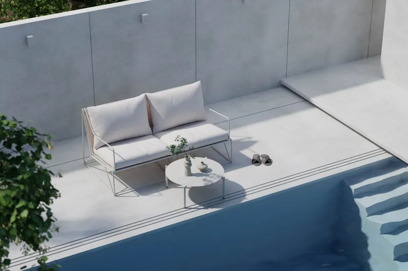 Usteryd Utesoffa 2-sits med Usteryd Soffbord - Beige - Utemöbler - Utegrupp - Loungegrupp