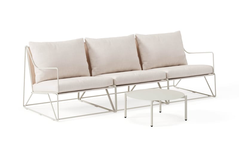 Usteryd Utesoffa 3-sits med Usteryd Soffbord - Beige - Utemöbler - Utegrupp - Loungegrupp