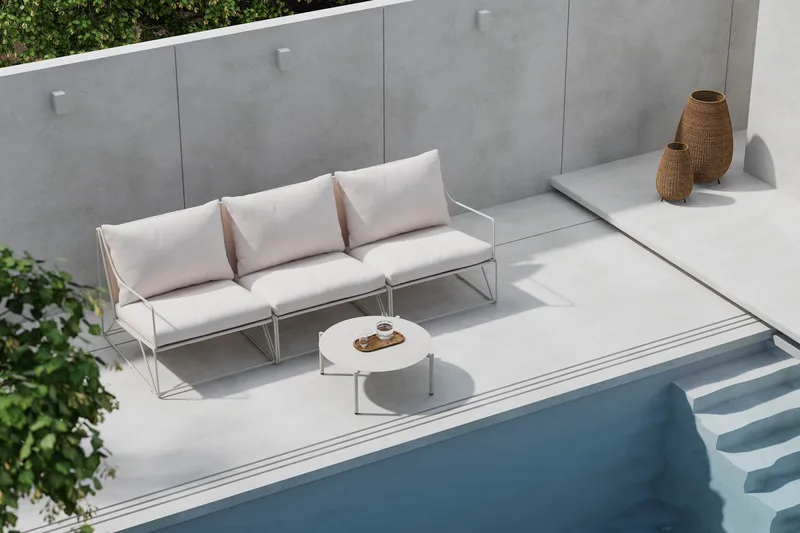 Usteryd Utesoffa 3-sits med Usteryd Soffbord - Beige - Utemöbler - Utegrupp - Loungegrupp