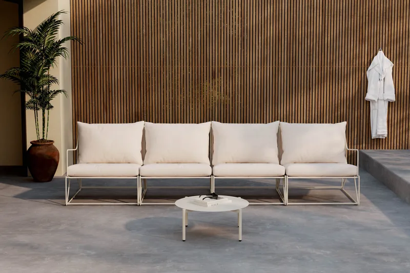 Usteryd Utesoffa 4-sits med Usteryd Soffbord - Beige - Utemöbler - Utegrupp - Loungegrupp